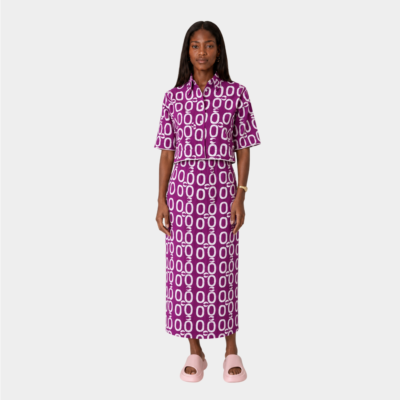 Oh Oh Purple and White Crop Set